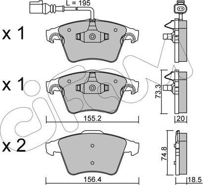 Cifam 822-552-0 - Bremžu uzliku kompl., Disku bremzes www.autospares.lv