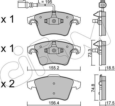 Cifam 822-552-1 - Bremžu uzliku kompl., Disku bremzes www.autospares.lv