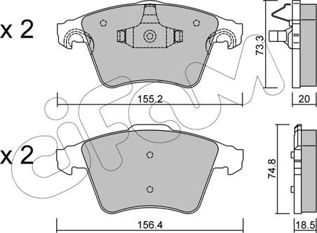 Cifam 822-552-3 - Bremžu uzliku kompl., Disku bremzes www.autospares.lv