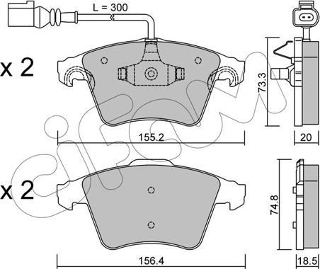 Cifam 822-552-2 - Bremžu uzliku kompl., Disku bremzes www.autospares.lv