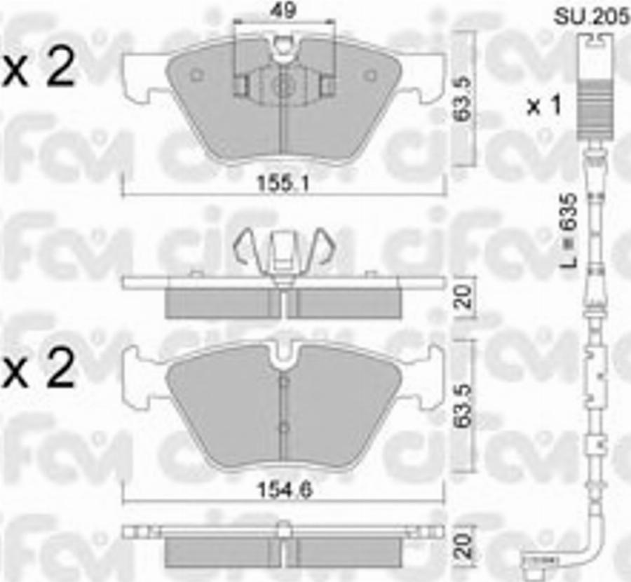 Cifam 822-557-5K - Bremžu uzliku kompl., Disku bremzes autospares.lv