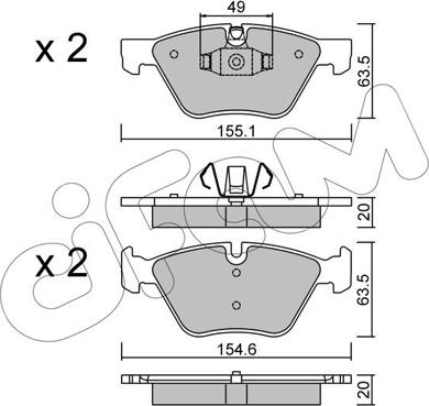 Cifam 822-557-5 - Bremžu uzliku kompl., Disku bremzes autospares.lv