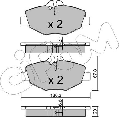 Cifam 822-562-0 - Bremžu uzliku kompl., Disku bremzes www.autospares.lv