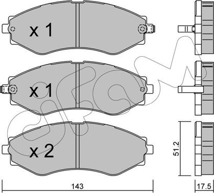 Cifam 822-509-0 - Bremžu uzliku kompl., Disku bremzes www.autospares.lv