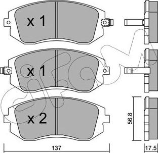 Cifam 822-500-0 - Тормозные колодки, дисковые, комплект www.autospares.lv