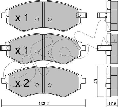 Cifam 822-508-1 - Bremžu uzliku kompl., Disku bremzes www.autospares.lv