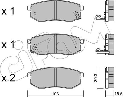 Cifam 822-514-0 - Bremžu uzliku kompl., Disku bremzes autospares.lv