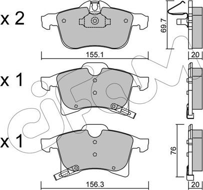 Cifam 822-539-0 - Bremžu uzliku kompl., Disku bremzes autospares.lv