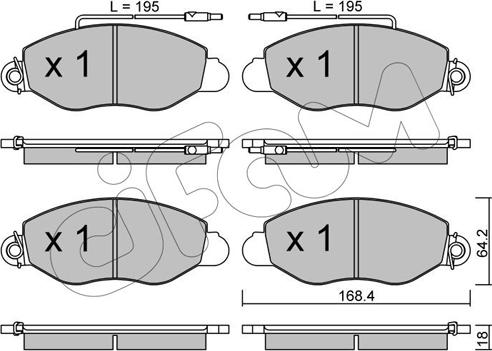 Cifam 822-536-1 - Bremžu uzliku kompl., Disku bremzes www.autospares.lv