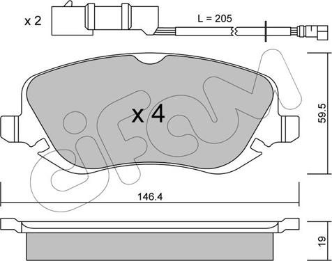 Cifam 822-529-0 - Bremžu uzliku kompl., Disku bremzes www.autospares.lv