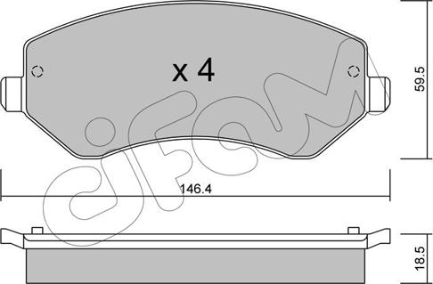 Cifam 822-524-0 - Bremžu uzliku kompl., Disku bremzes www.autospares.lv