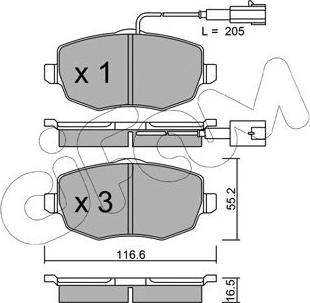 Cifam 822-528-1 - Bremžu uzliku kompl., Disku bremzes www.autospares.lv