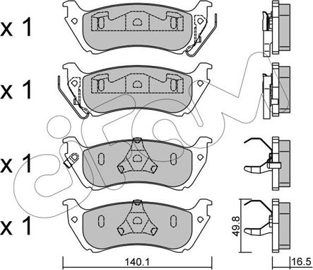 Cifam 822-570-0 - Bremžu uzliku kompl., Disku bremzes www.autospares.lv