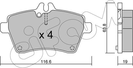 Cifam 822-646-0 - Bremžu uzliku kompl., Disku bremzes www.autospares.lv