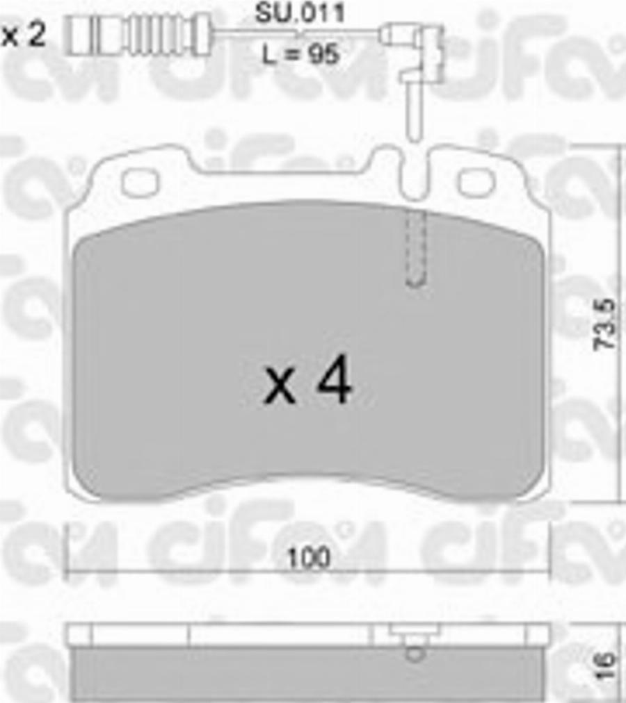 Cifam 822-667-1K - Bremžu uzliku kompl., Disku bremzes www.autospares.lv