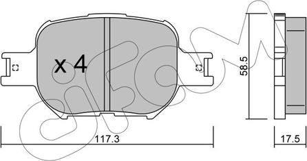 Cifam 822-614-0 - Bremžu uzliku kompl., Disku bremzes autospares.lv