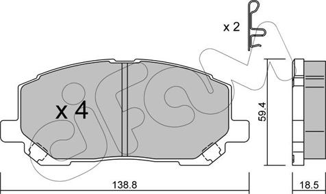 Cifam 822-616-0 - Bremžu uzliku kompl., Disku bremzes www.autospares.lv