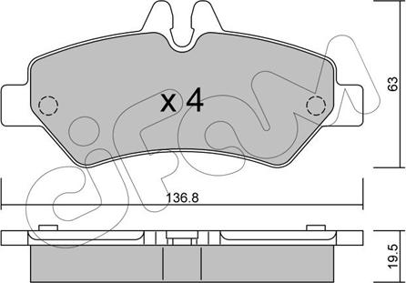 Cifam 822-672-0 - Bremžu uzliku kompl., Disku bremzes www.autospares.lv