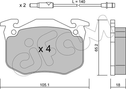 Cifam 822-090-0 - Bremžu uzliku kompl., Disku bremzes autospares.lv