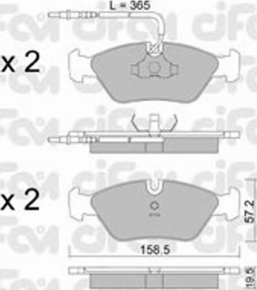 Cifam 822-091-2 - Bremžu uzliku kompl., Disku bremzes www.autospares.lv