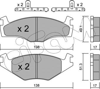 Cifam 822-045-2K - Bremžu uzliku kompl., Disku bremzes www.autospares.lv