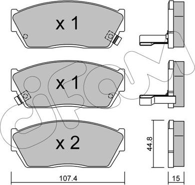 Cifam 822-054-2 - Bremžu uzliku kompl., Disku bremzes www.autospares.lv