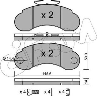 Cifam 822-055-1 - Bremžu uzliku kompl., Disku bremzes autospares.lv