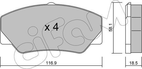 Cifam 822-056-0 - Bremžu uzliku kompl., Disku bremzes autospares.lv