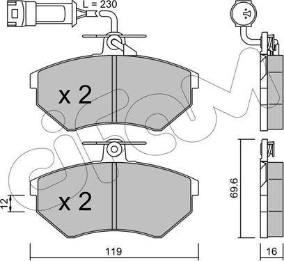 Cifam 822-050-4 - Bremžu uzliku kompl., Disku bremzes www.autospares.lv