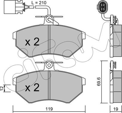 Cifam 822-050-1 - Тормозные колодки, дисковые, комплект www.autospares.lv