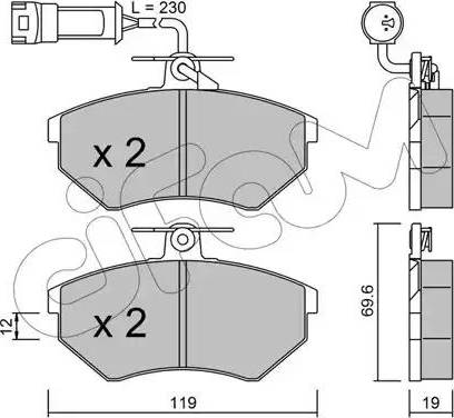 Cifam 822-050-3 - Bremžu uzliku kompl., Disku bremzes www.autospares.lv