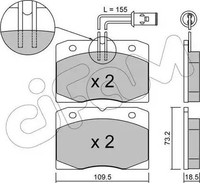 Cifam 822-051-0 - Bremžu uzliku kompl., Disku bremzes www.autospares.lv