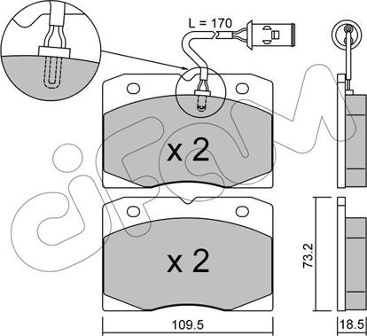 Cifam 822-051-2 - Bremžu uzliku kompl., Disku bremzes www.autospares.lv