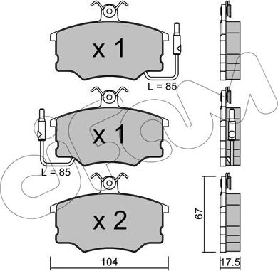 Cifam 822-053-0 - Bremžu uzliku kompl., Disku bremzes www.autospares.lv