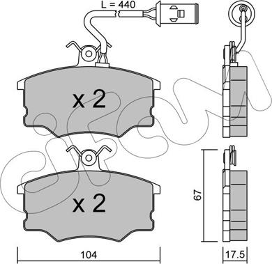 Cifam 822-053-1 - Bremžu uzliku kompl., Disku bremzes www.autospares.lv