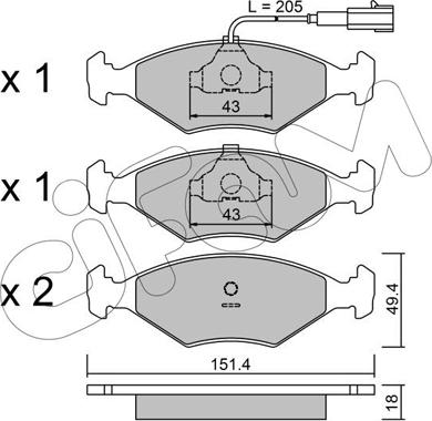 Cifam 822-057-4 - Bremžu uzliku kompl., Disku bremzes www.autospares.lv