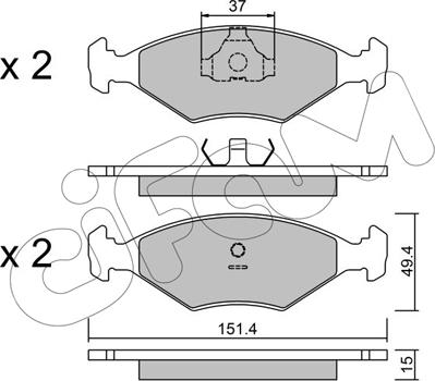 Cifam 822-057-5 - Bremžu uzliku kompl., Disku bremzes www.autospares.lv