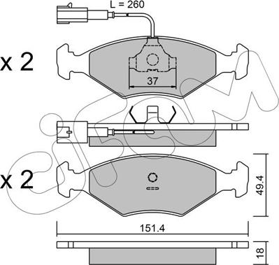 Cifam 822-057-1 - Bremžu uzliku kompl., Disku bremzes www.autospares.lv