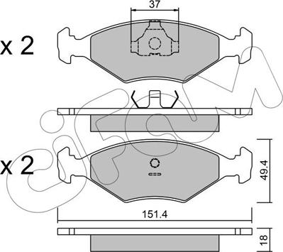 Cifam 822-057-2 - Bremžu uzliku kompl., Disku bremzes www.autospares.lv