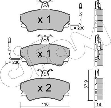 Cifam 822-069-0 - Bremžu uzliku kompl., Disku bremzes www.autospares.lv