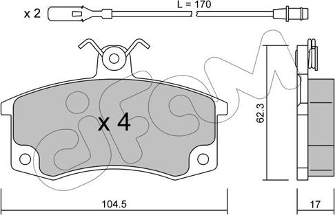 Cifam 822-062-1 - Bremžu uzliku kompl., Disku bremzes www.autospares.lv