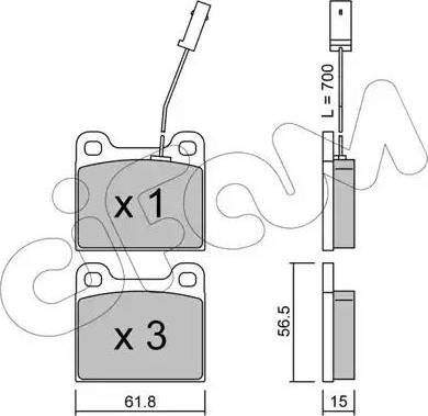 Cifam 822-003-3 - Bremžu uzliku kompl., Disku bremzes www.autospares.lv