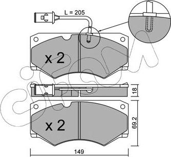 Cifam 822-014-3 - Bremžu uzliku kompl., Disku bremzes www.autospares.lv