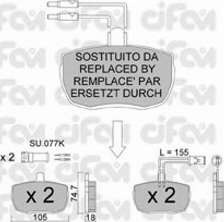 Cifam 822-016-4 - Bremžu uzliku kompl., Disku bremzes autospares.lv