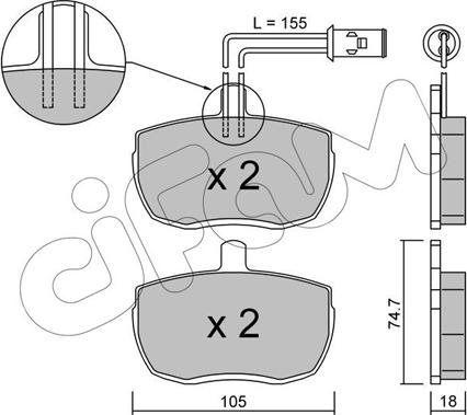 Cifam 822-016-1 - Bremžu uzliku kompl., Disku bremzes autospares.lv