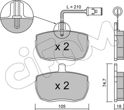 Cifam 822-016-2 - Тормозные колодки, дисковые, комплект www.autospares.lv