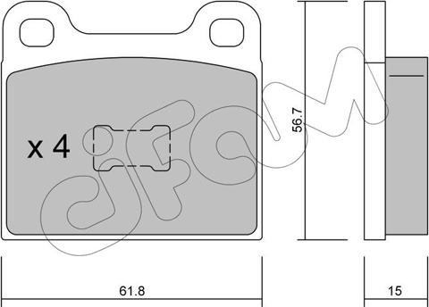 Cifam 822-010-0 - Bremžu uzliku kompl., Disku bremzes www.autospares.lv