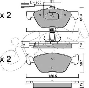 Cifam 822-083-1 - Тормозные колодки, дисковые, комплект www.autospares.lv