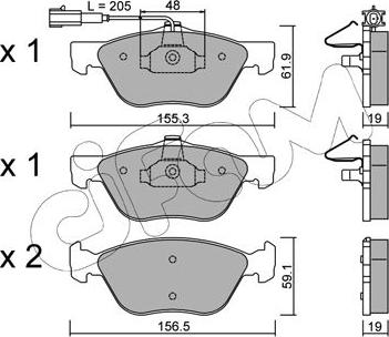 Cifam 822-083-2 - Тормозные колодки, дисковые, комплект www.autospares.lv