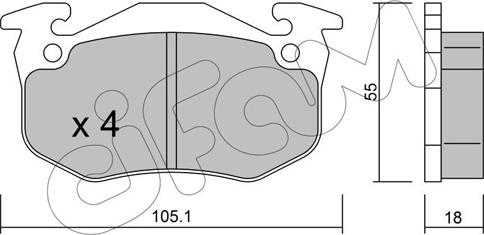 Cifam 822-036-4 - Bremžu uzliku kompl., Disku bremzes www.autospares.lv